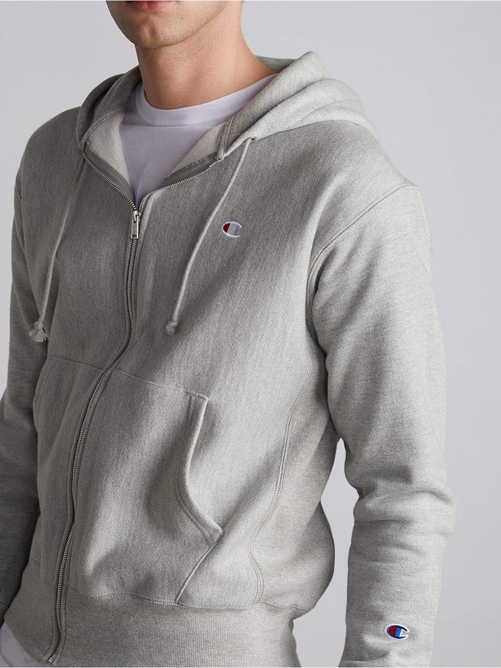 Champion Reverse Weave Full Zip Hoodie | Heather Gray | Heavyweight Classic|xs